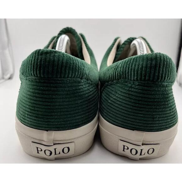Polo Ralph Lauren Keaton Men's Green Corduroy Sneakers Shoes Size 11 Pony Logo - Picture 5 of 8